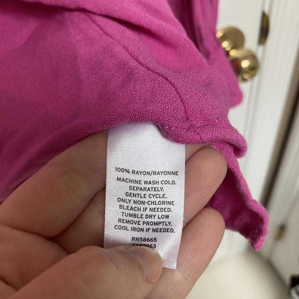 14th & union womens m bright pink blouse business - Picture 3 of 5